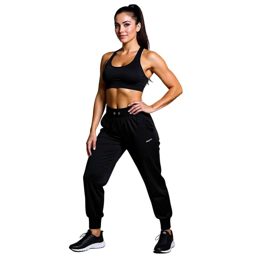 Athleta‎ Black Jogger Pants Drawstring Waist Cuffed Ankle Womens Size 6P